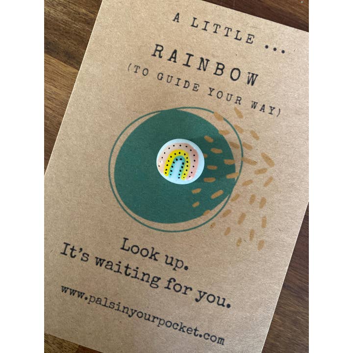 Pals in your Pocket - Vendita all'ingrosso Moneta/gettone ricordo - Abbraccio Tascabile di Positività Arcobaleno & Pietra Portafortuna Antistress2