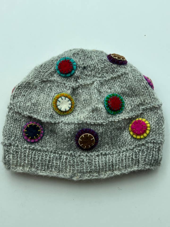 Felt Designed woolen hat (Light Grey) Hat10 for wholesale by NURBU INC.