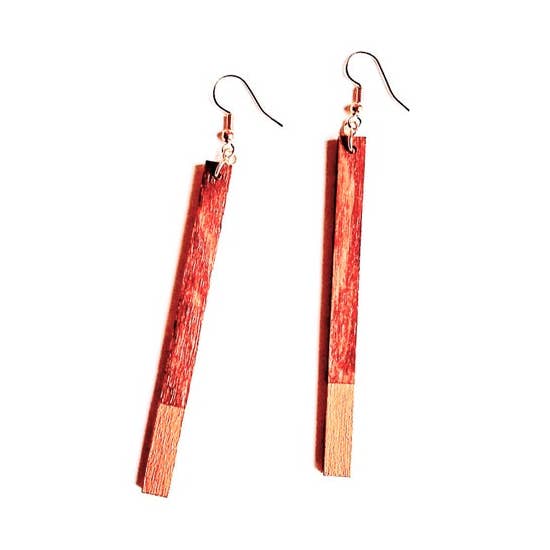 G O L D - Boucles d'oreilles minimalistes en bois trempé pour la vente par Spoon & Theory Handmade