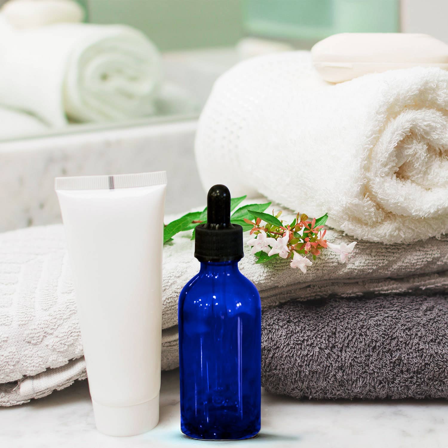 Nevlers - Wholesale Travel Container - Cobalt Blue Glass Dropper Bottles - 2 oz. (Pack of 24)7