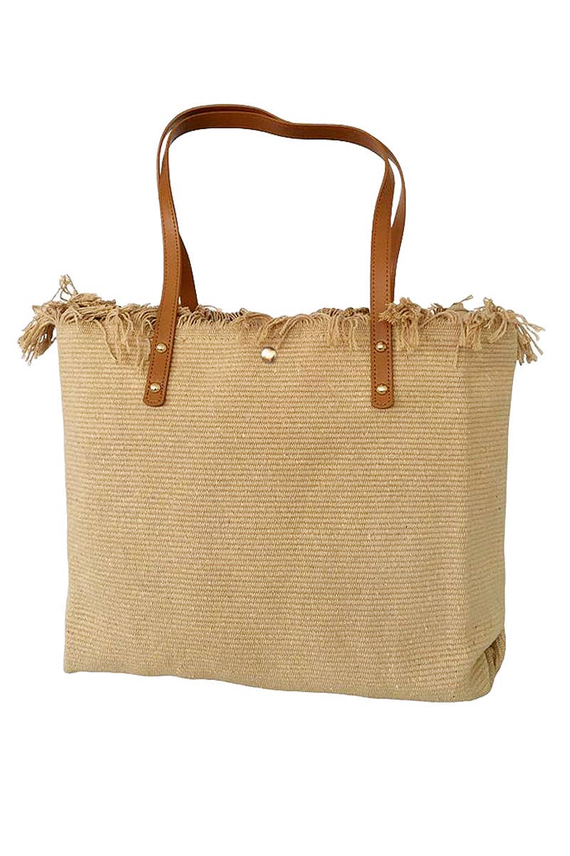Cap Zone - Wholesale Strandtas - Eenvoudige strandtas met franjes en gevlochten rand1