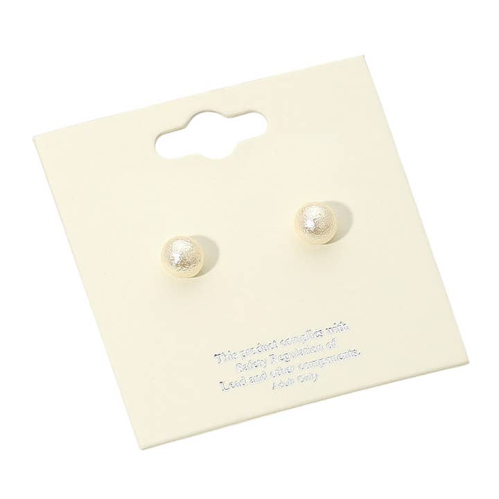 Sensibling Corp. - Wholesale Stud/Post Earrings - 12Pairs - Textured Pearl Stud Earrings1