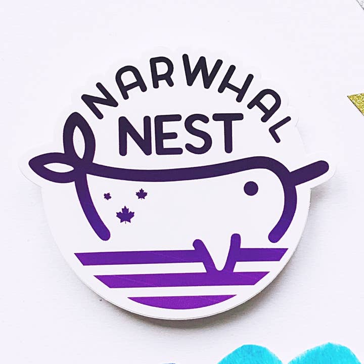 Narwal lila gestanzter Aufkleber für den Großhandel von Narwhal Nest
