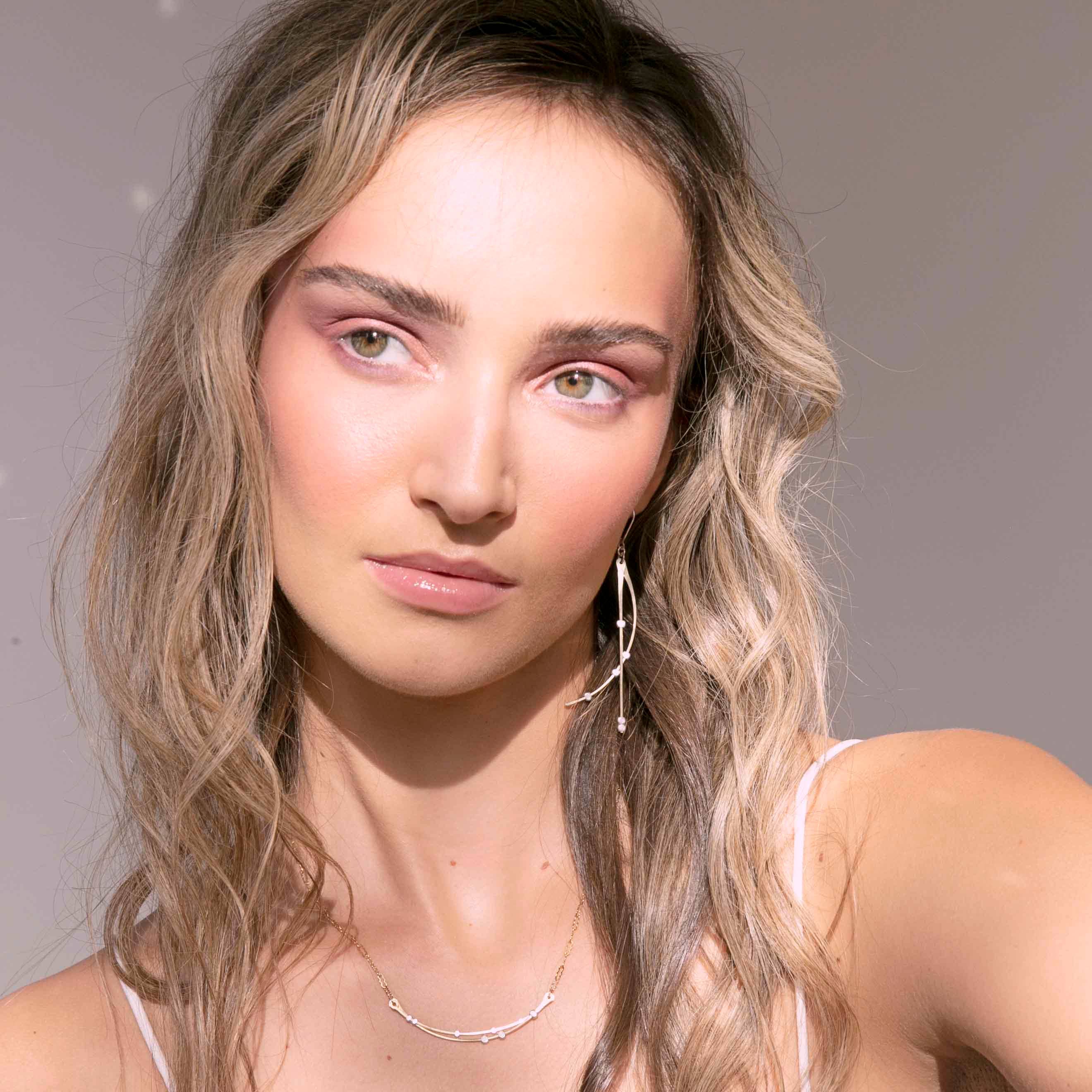 Freshie & Zero - Wholesale Pendant/Charm Necklace - Crescent Curved Bars Gold & Silver Handmade Necklace STARS4