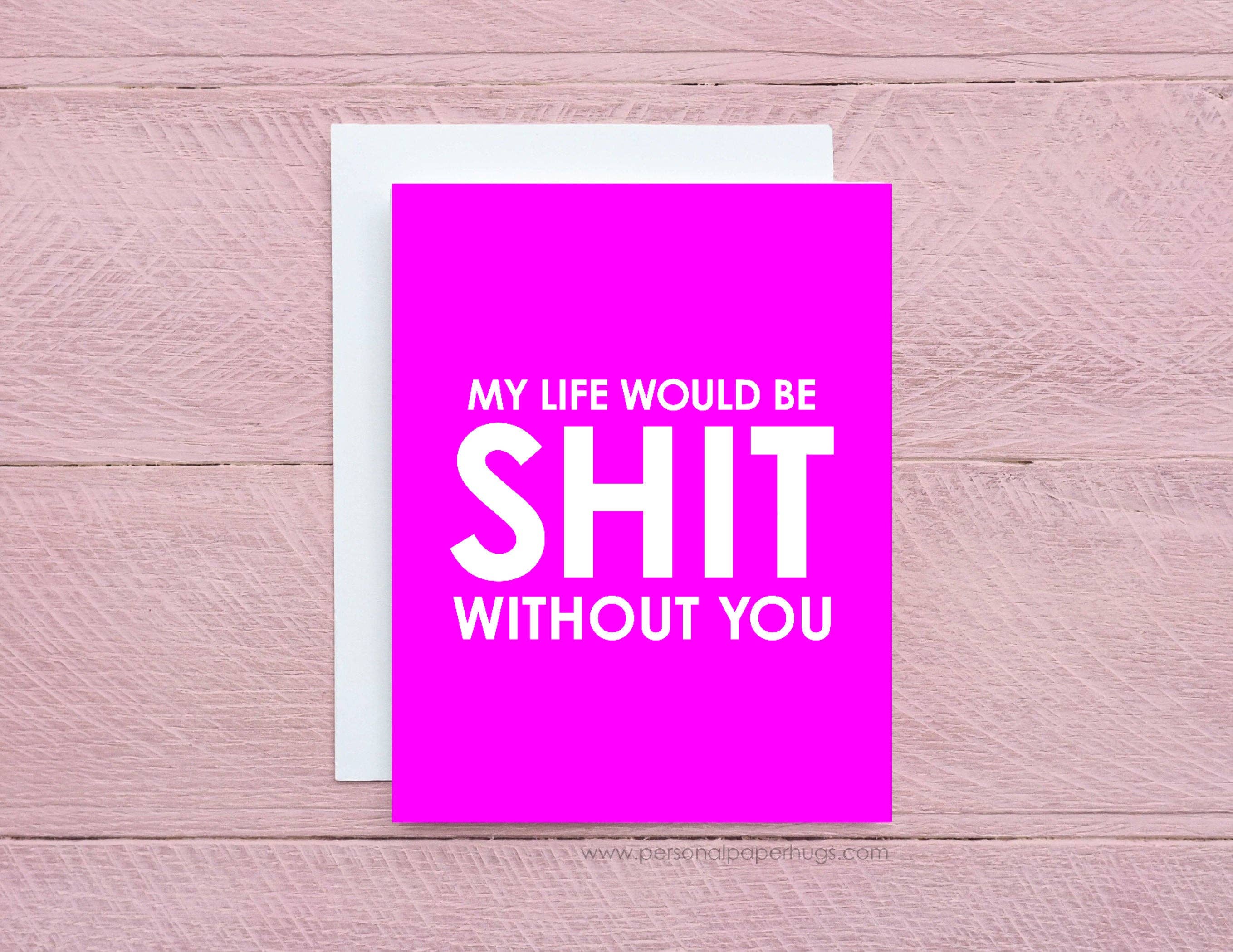 Personal Paper Hugs - Vente Cartes de Saint-Valentin - Carte de voeux rose drôle d'amitié sarcastique pour la Saint-Valentin pour meilleur ami