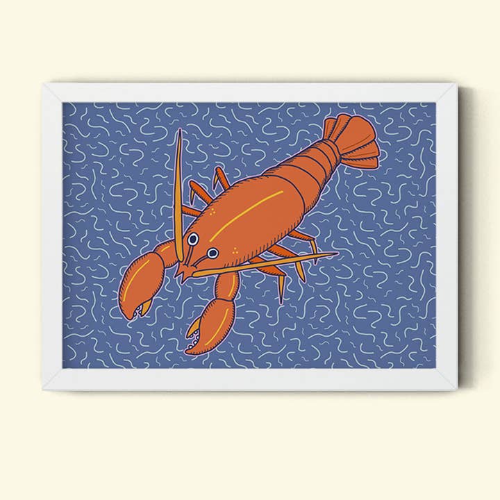 Lobster Art Print for wholesale by A Duck Amuck Gift Shop & Art Studio