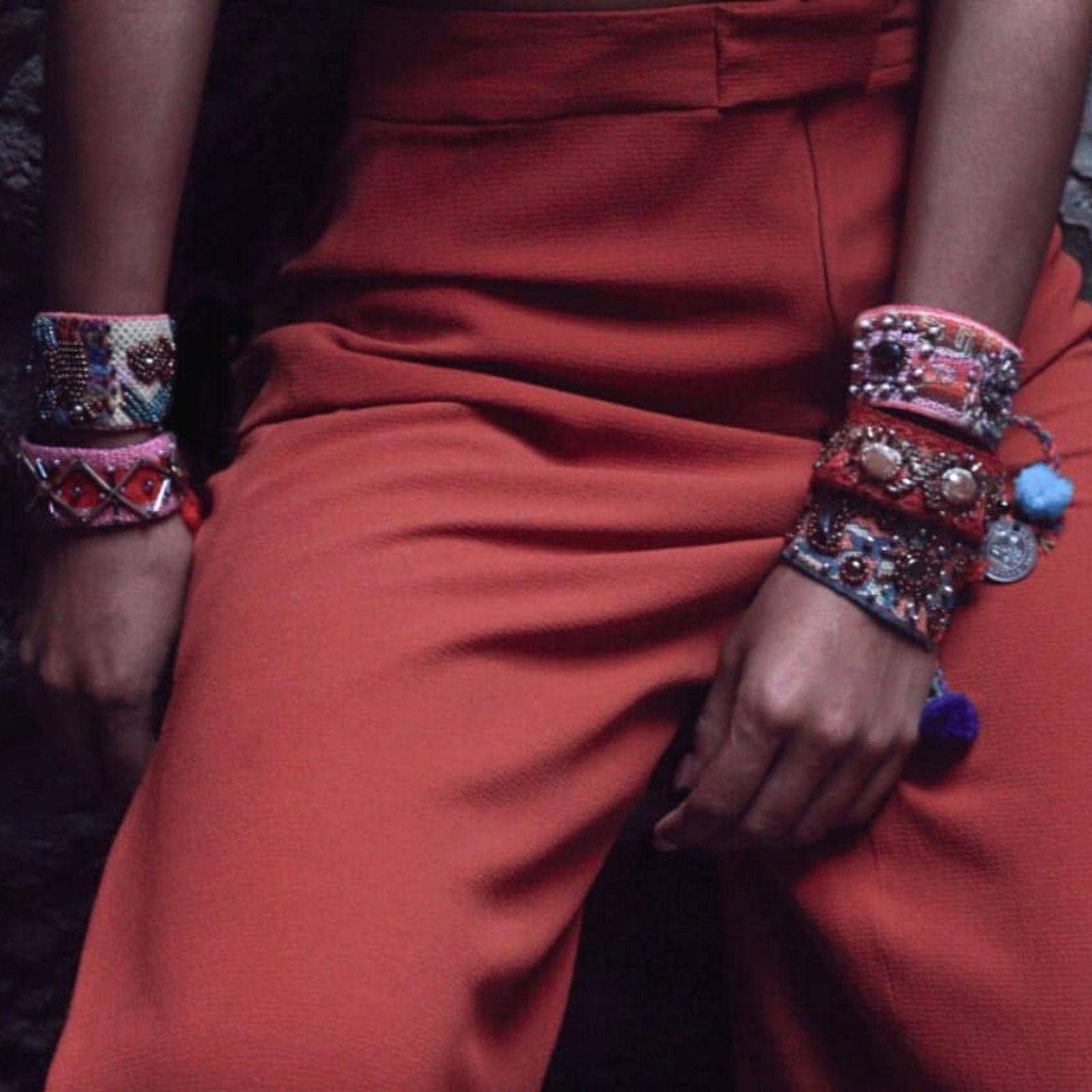 Lama Loco – wholesale Vävt/flätat armband – Manilla-armband med färgglad boliviansk väv6