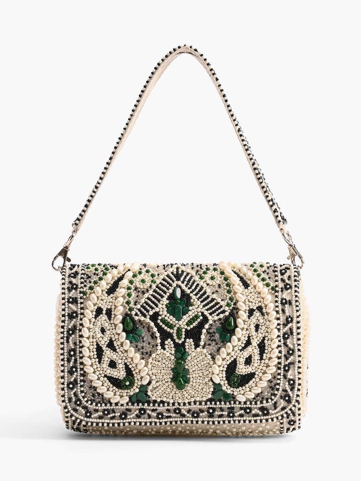 Schultertasche mit Smaragdsteinverzierung für den Großhandel von America & Beyond