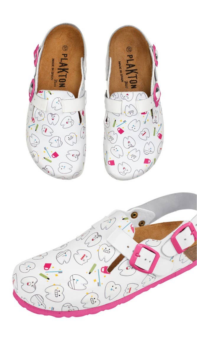 Haikon Hada (Calzame, Alster Komfort, Timoni) - Vendita all'ingrosso Zoccoli - Donna - Zoccoli Bio con stampa denti2