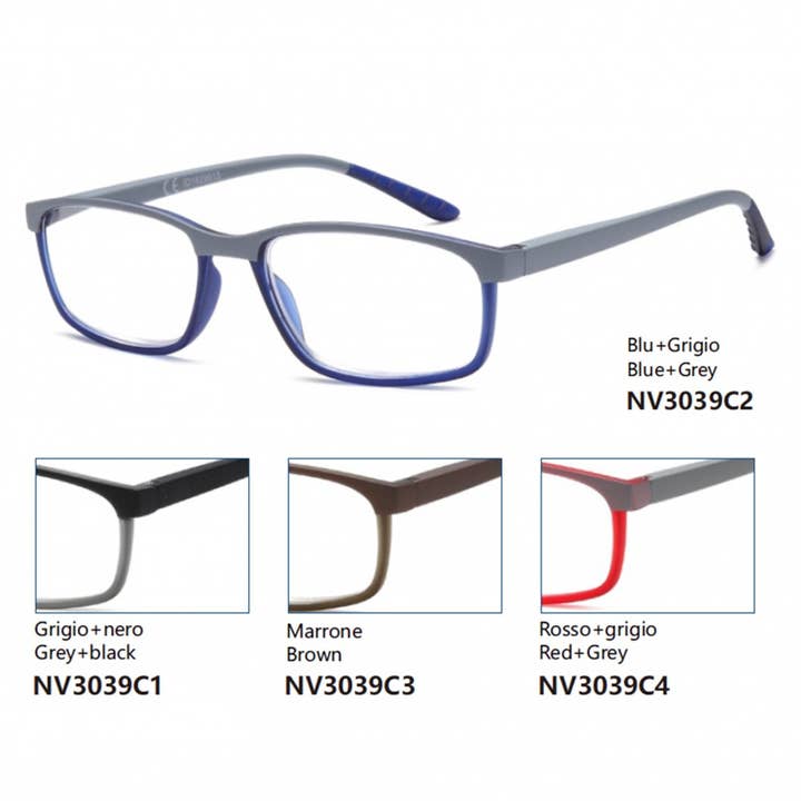 Pre-assembled reading glasses - Two-tone frame - NV3039 for wholesale by NEW VISION MILANO SRL