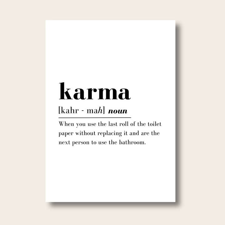 Badkamerprints, karma-definitie, grappige toiletkunst, kunst voor wholesale door PRINTD image