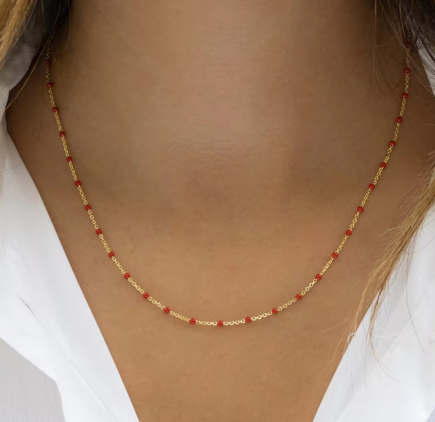 HoopLa - Wholesale Link & Chain Necklace - Candy Chain Enamel Steel Chain Necklace11