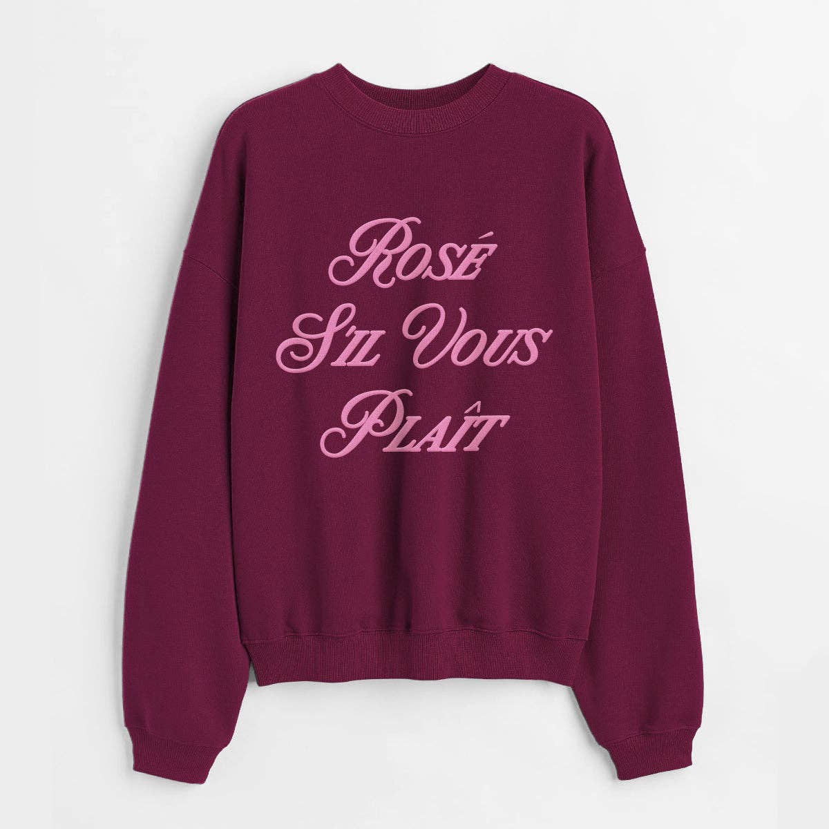 House of Lulu – wholesale Sweatshirt med tryck - Dam – Rosé S'il Vous Plaît Tröja0