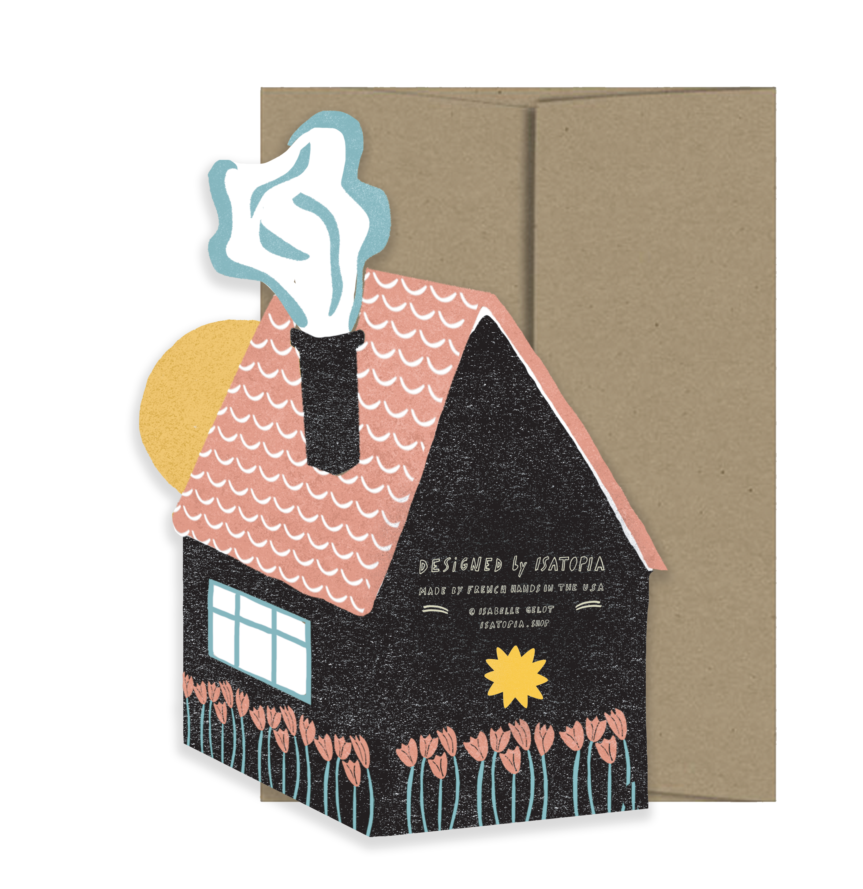 Isatopia - Wholesale Everyday Greeting Card - Folk Home - Die Cut Card1