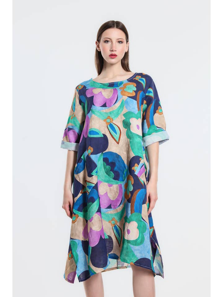 TINA Stephens Italy/Tees By Tina - Wholesale Dress - Women's - April Cloudscape Pocket Dress (DSS165C)