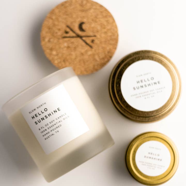 Slow North - Wholesale Jar/Filled Candle - Hello Sunshine (Grapefruit, Geranium, Lime) Non-Toxic Candle4