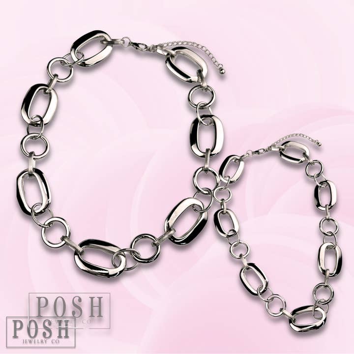 Shiny chain necklace for wholesale by Pink Panache Brands