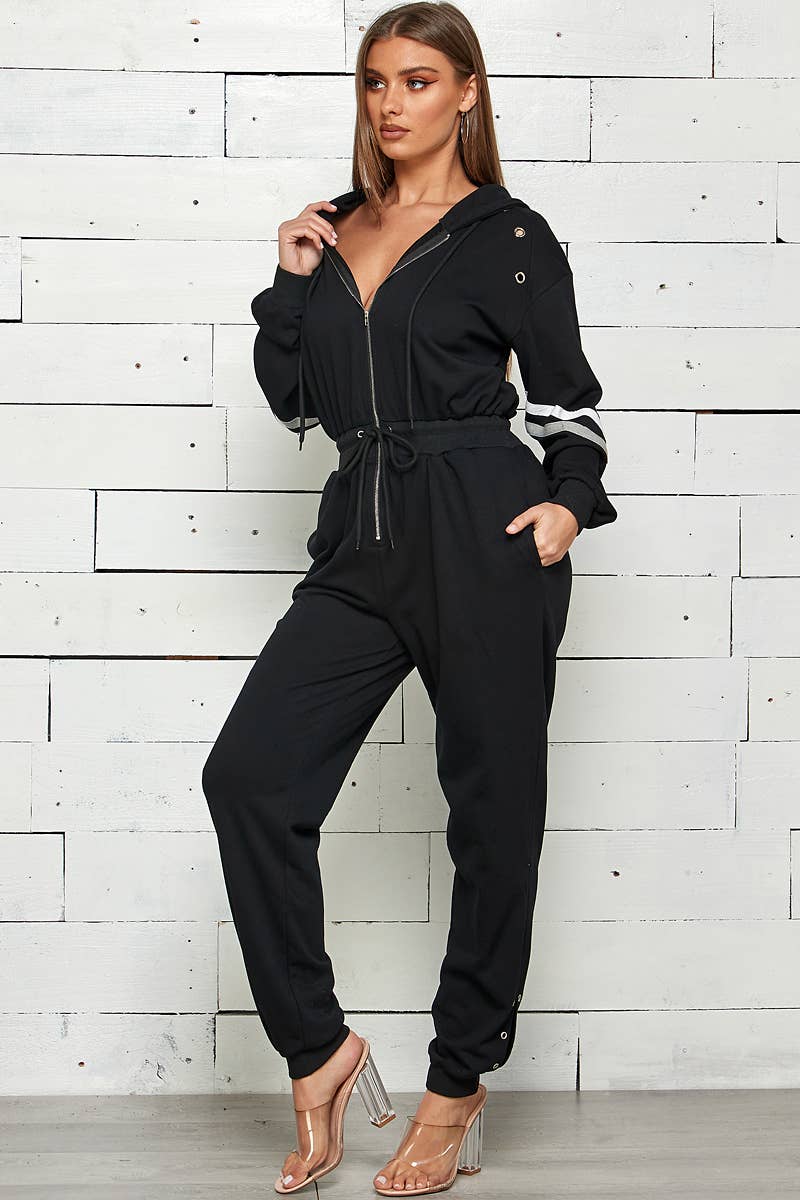 Shop Michella – Großhandel Jumpsuit – Damen – JUMPSUIT AUS FRANZÖSISCHEM FROTTEE MIT REISSVERSCHLUSS VORNE8