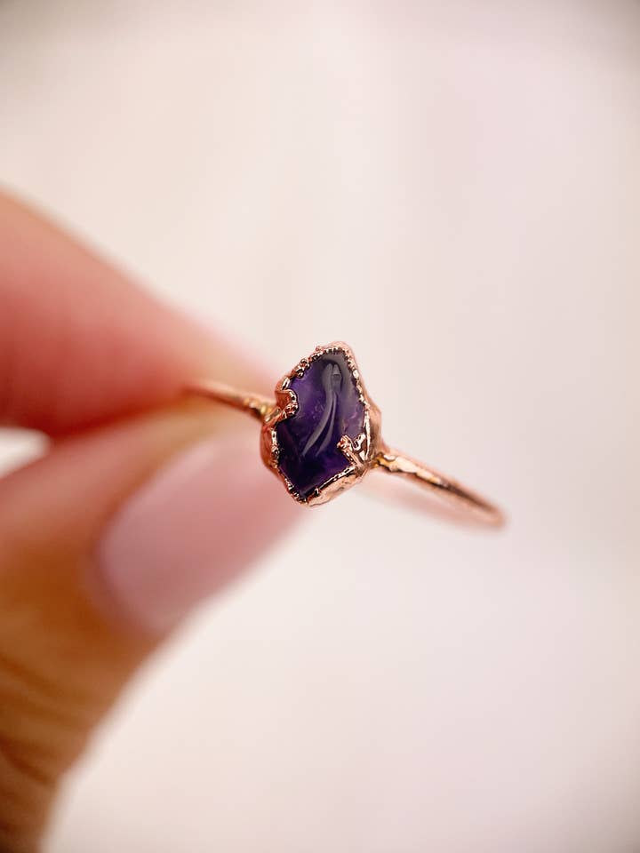 Amethyst Ring in Copper for wholesale by Lyon and Feather
