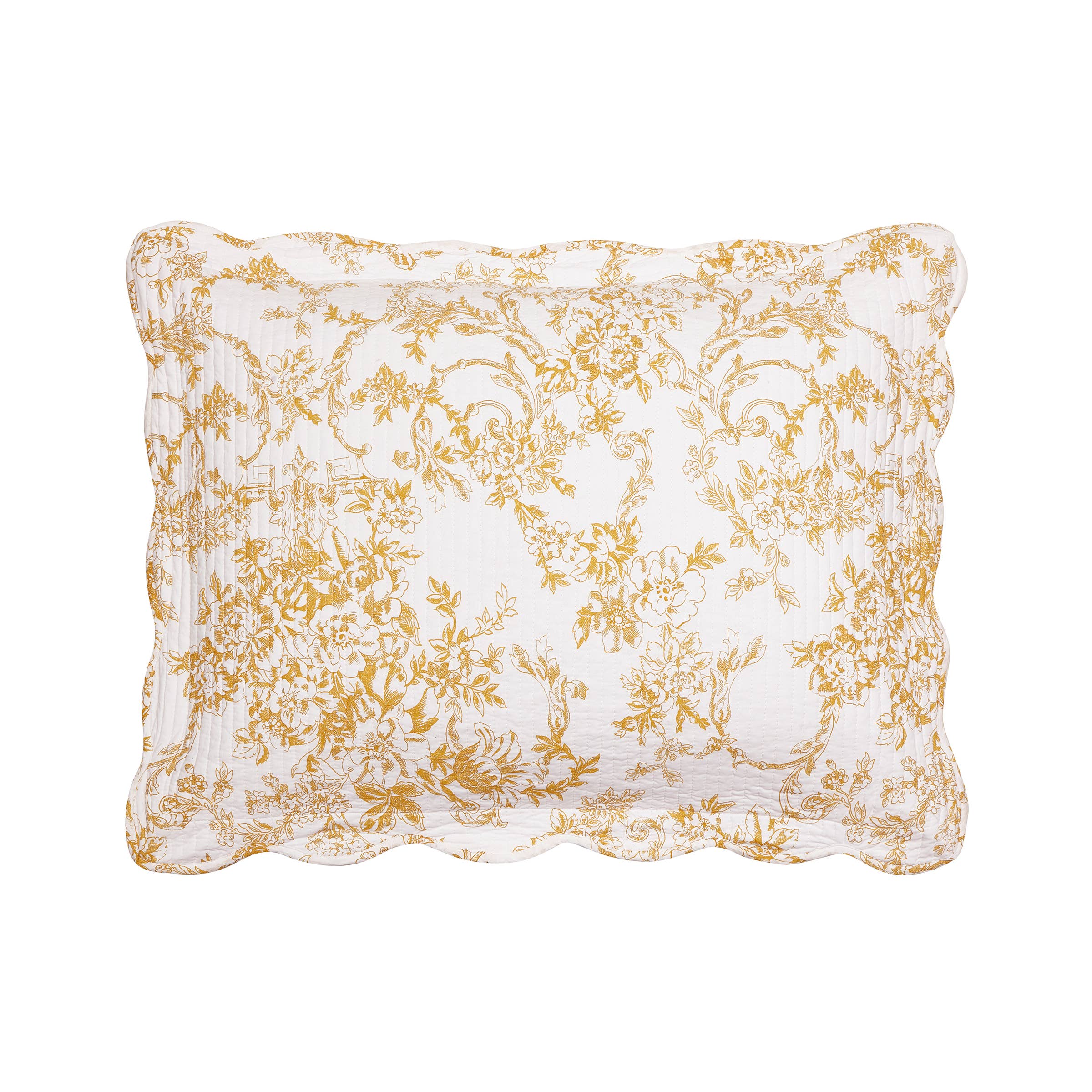 Peking Handicraft – wholesale Bedding set – GARDEN TOILE QUILT SET - Gold - Modern Heirloom2