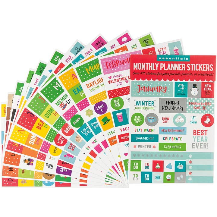 Peter Pauper Press - Wholesale Sticker - Essentials Month By Month Planner Stickers