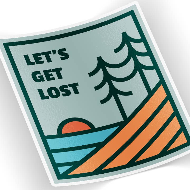 Let's Get Lost Sticker for wholesale by Quotable Life