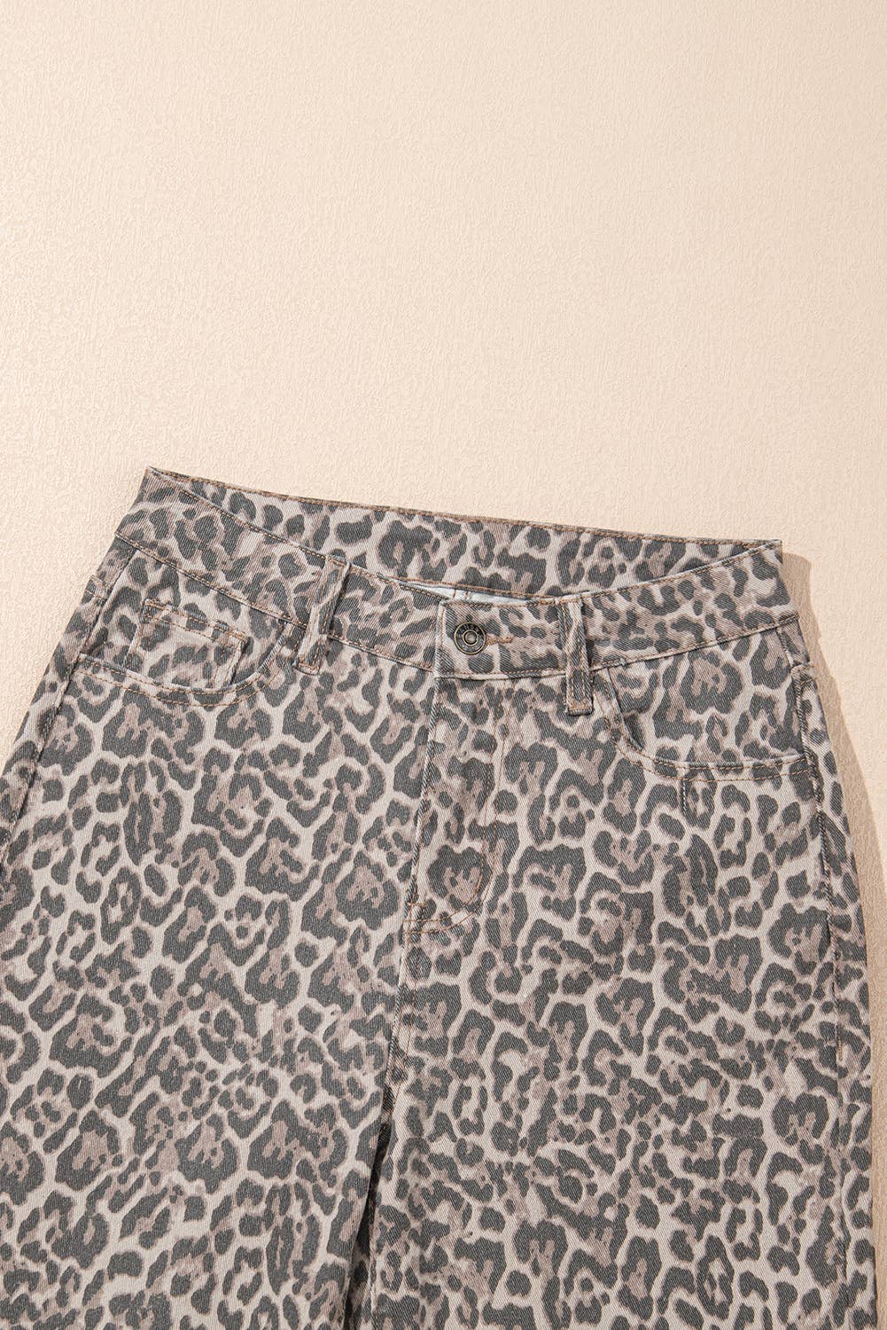 LA Society - Wholesale Jeans - Women's - LAS Leopard Frayed Edge Wide Leg High Waist Jeans (4-16)13