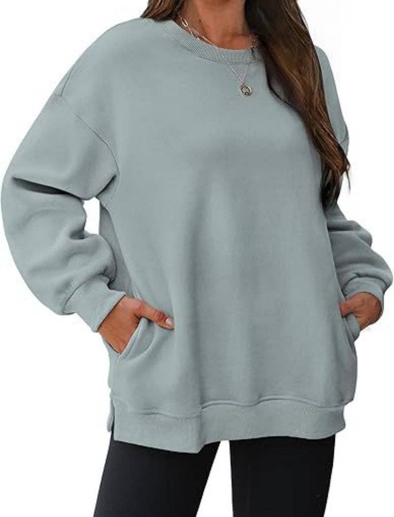 safistyle - Wholesale Sweatshirt - Women's - Oversized Long Sleeve Top with Pockets2