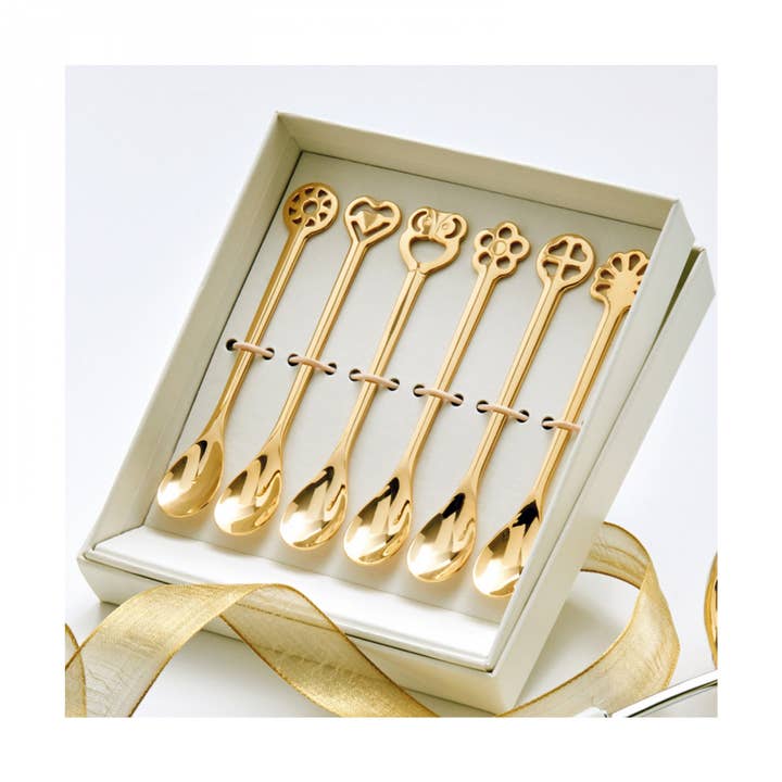 Casa Bugatti – Engroshandel Bordske (bestik) – Portafortuna / Lucky Charm Mocha Skeer Sæt Guld