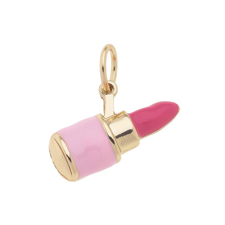 3-D Lipstick Charm in Pink for wholesale by Canvas Style