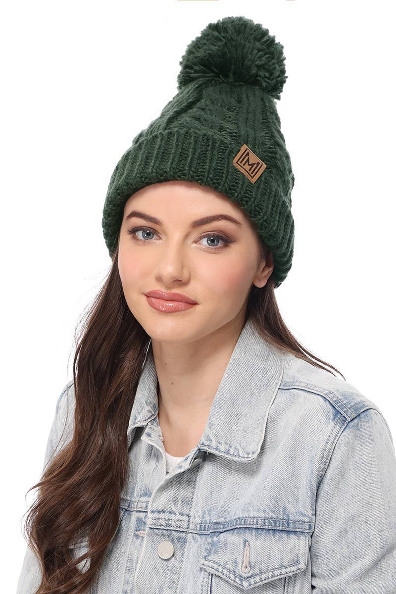 Fashion City - Wholesale Beanie - Women's - Winter Cable Knit Beanie Hat with Fleece Lining5