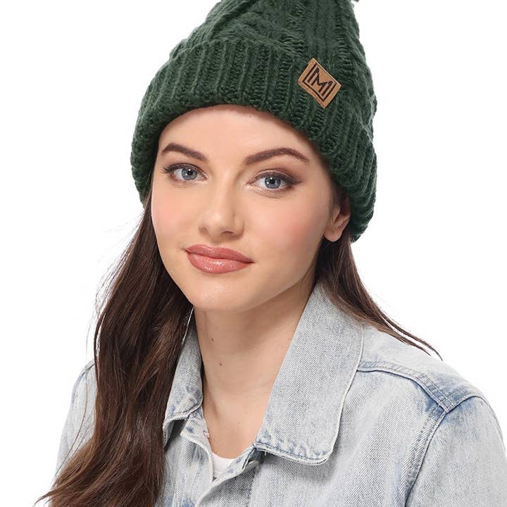 Fashion City - Wholesale Beanie - Women's - Winter Cable Knit Beanie Hat with Fleece Lining5