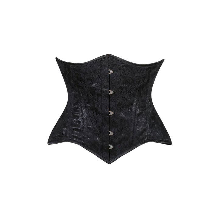 Lavish Black Lace Underbust Corset Waist Cincher Busk Closure for wholesale by Daisy Corsets