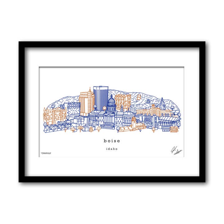 Boise Idaho Minimalist Wall Decor for wholesale by Townsville Art