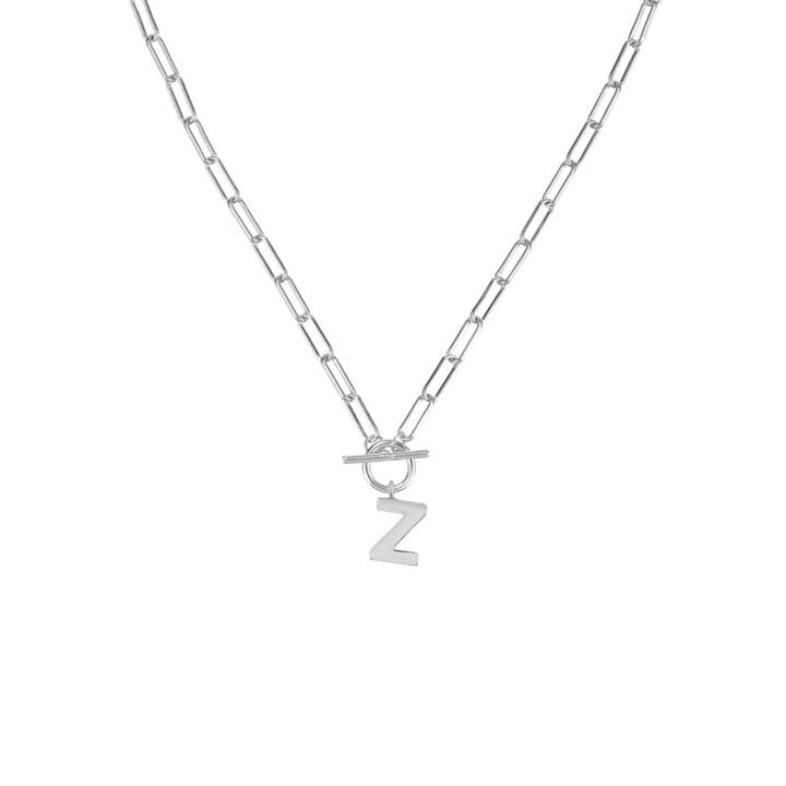 Toggle Initial Necklace in Silver for wholesale on Faire28