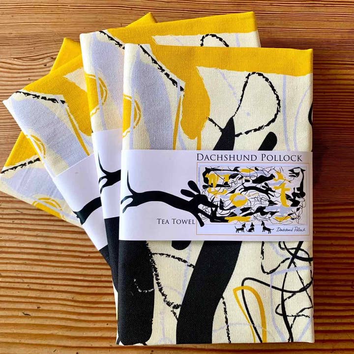Dachshund Pollock Tea Towel for wholesale by London Pooch
