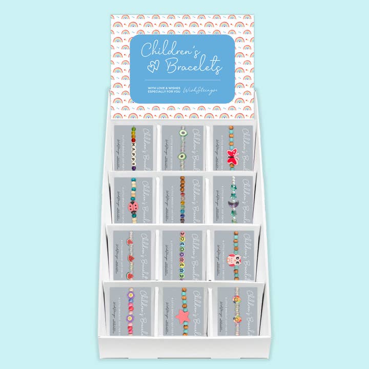 WishStrings - Wholesale Charm/Dangle Bracelet - Children's Bracelets - Pre-filled Counter Display Stand