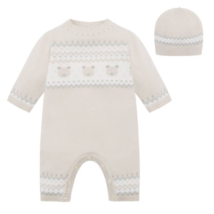 Kristian Boys Stone Teddy Strick-Overall & Mützenset für den Großhandel von Emile Et Rose