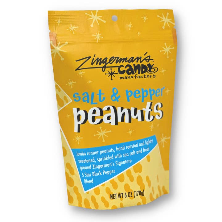 Salt & Pepper Peanuts - 6oz Pouch for wholesale by Zingerman's Candy Manufactory