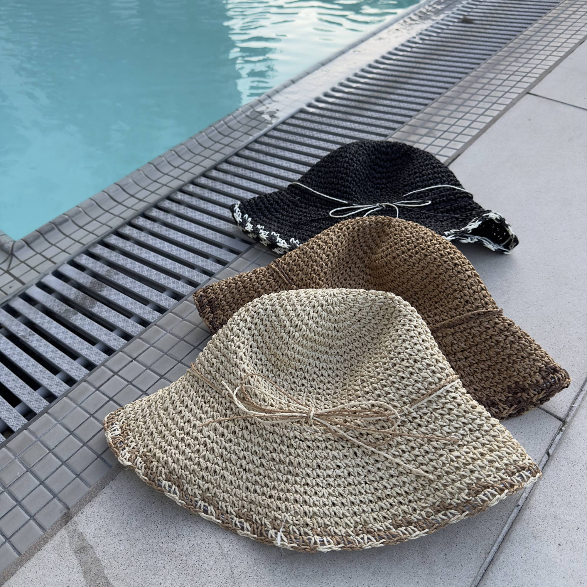 Queens INC - Wholesale Straw Hat - Women's - Seaside Woven Bucket Hat 🌿 with Bow Detail5