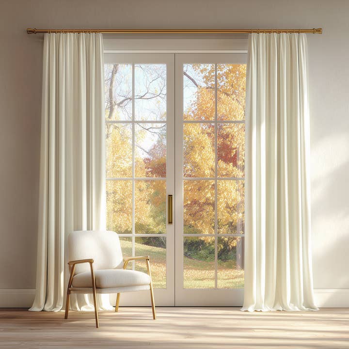 Cream White Velvet Curtain for wholesale by North Curtain