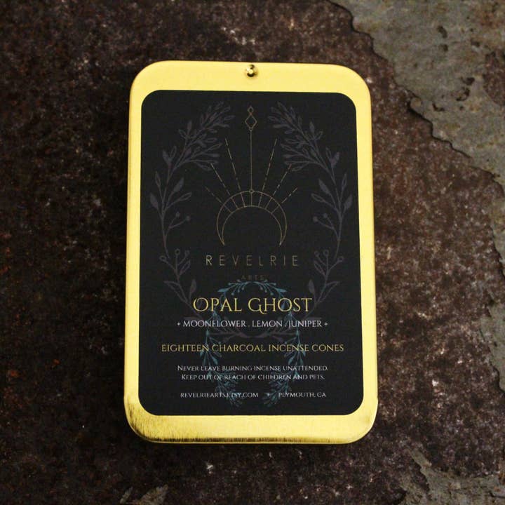 Revelrie Arts - Wholesale Incense - Opal Ghost - Gold Incense Tin
