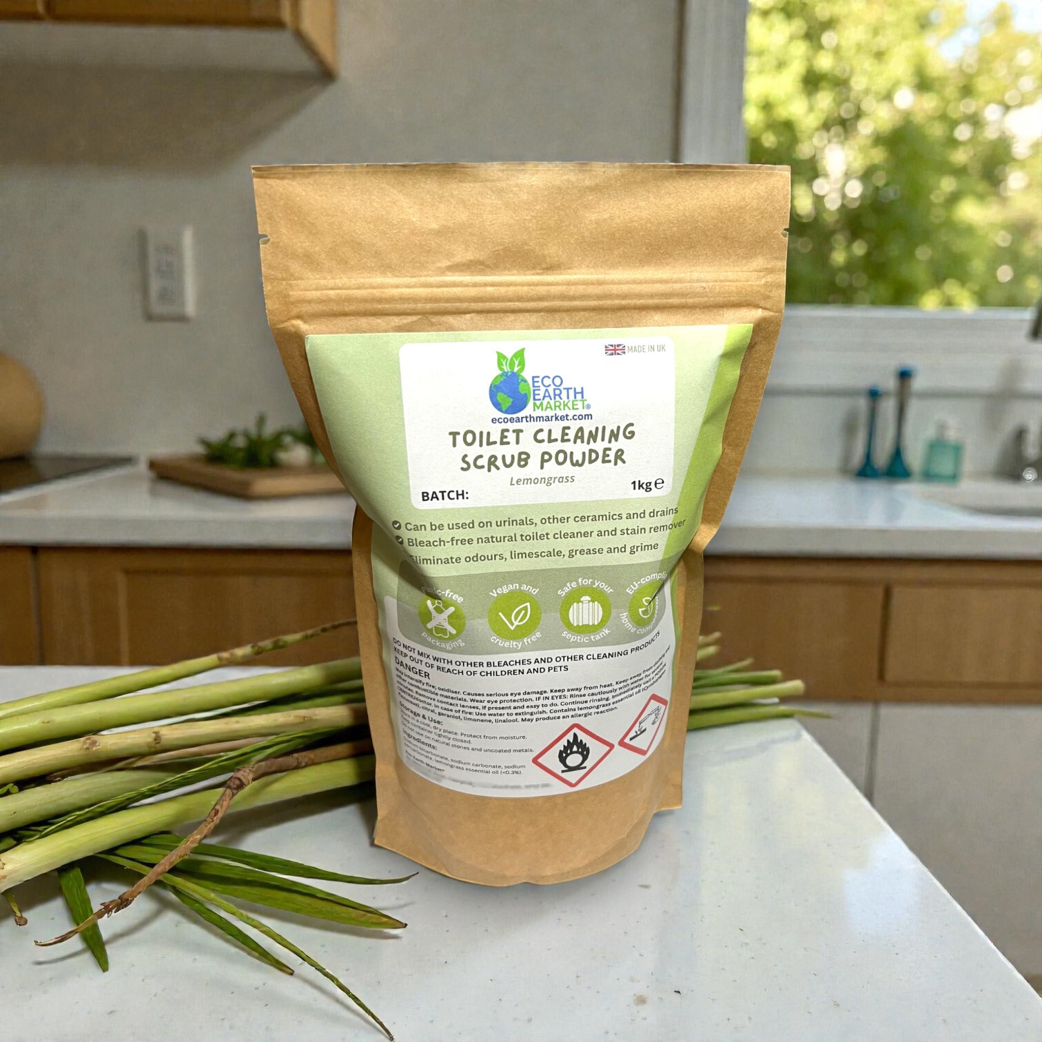 Eco Earth Market - Wholesale Toilet Cleaner - Lemongrass Toilet Cleaning Scrub Powder 1kg3