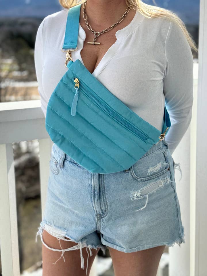 The Blake | Crescent Puffer Sling Bag | 14 Colors for wholesale by Babs + Birdie