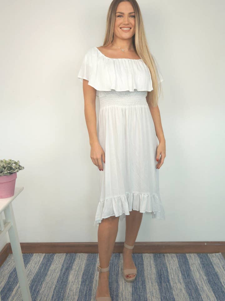 The Venice Jurk - Puur Wit voor wholesale door Neon Star