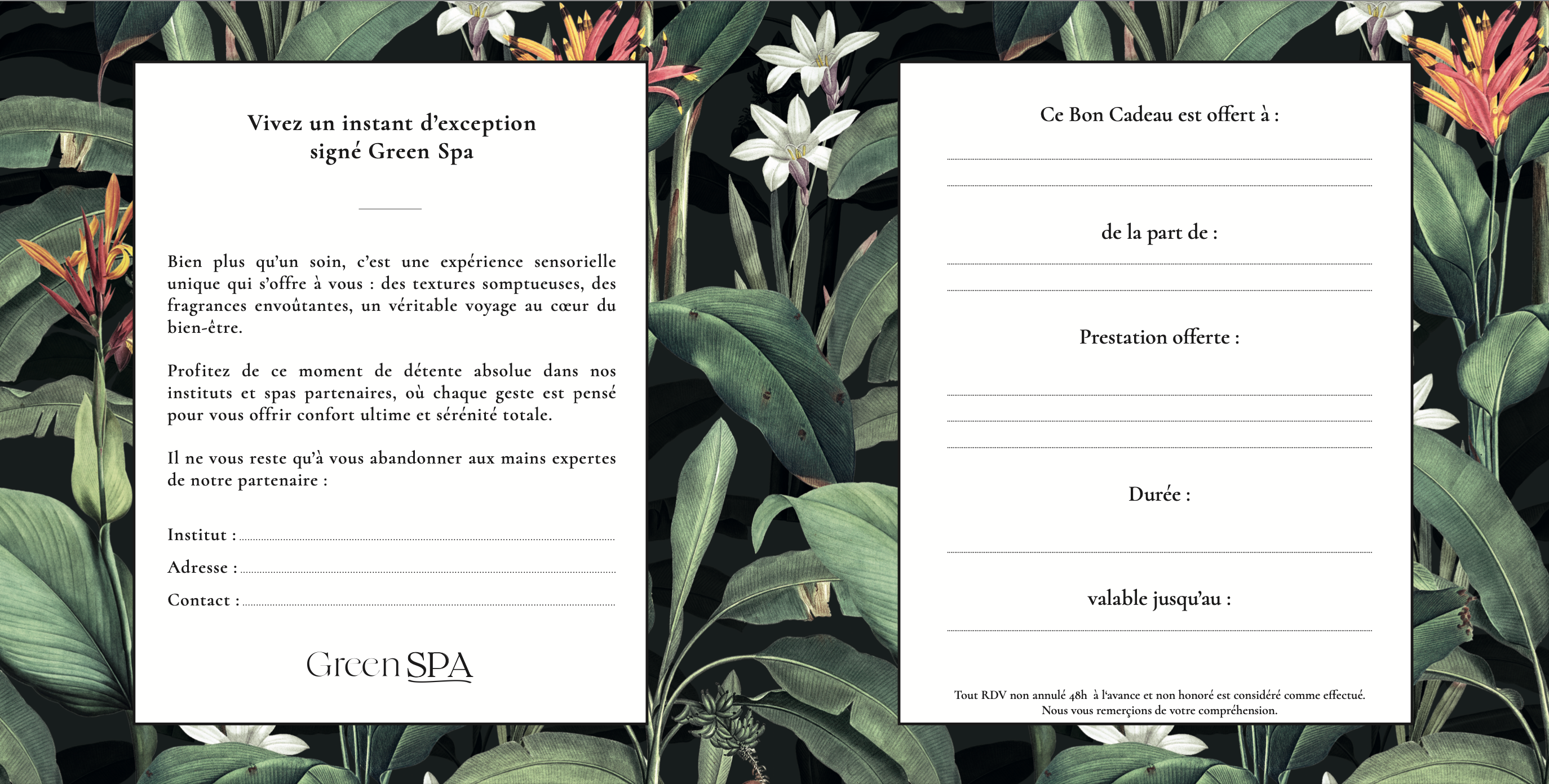 Green Spa - Wholesale Bath & Body Set - Green Spa Instit Gift Voucher (Set of 25)3