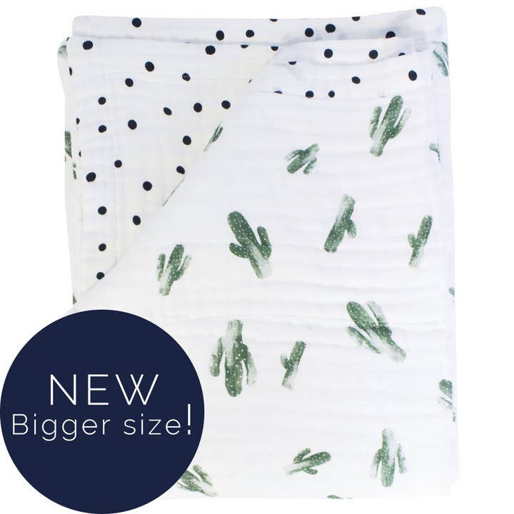 Saguaro + Dottie Oh-So-Soft Muslin Super Snuggle Blanket for wholesale by Bebe au Lait