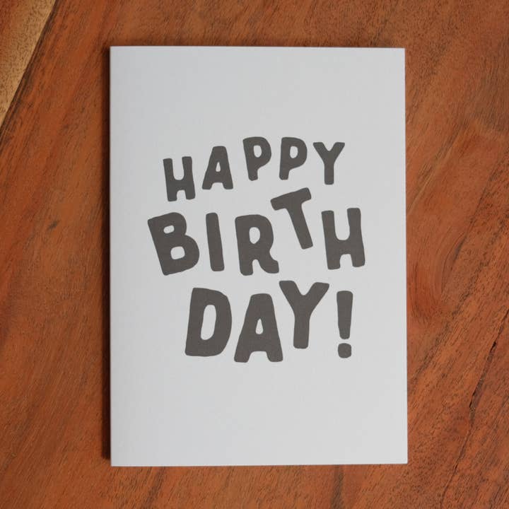 Happy Birthday Greeting Card — Black for wholesale by Dugout Paper Co.