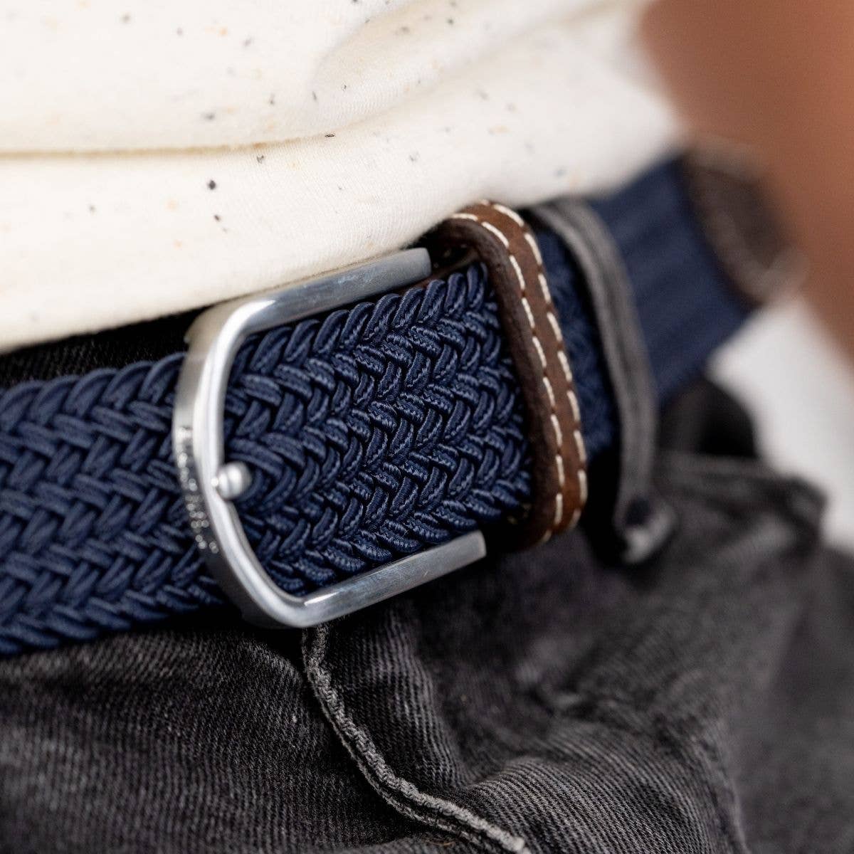 BILLYBELT – wholesale Belt – Men's – Slate blue elastic braided belt3