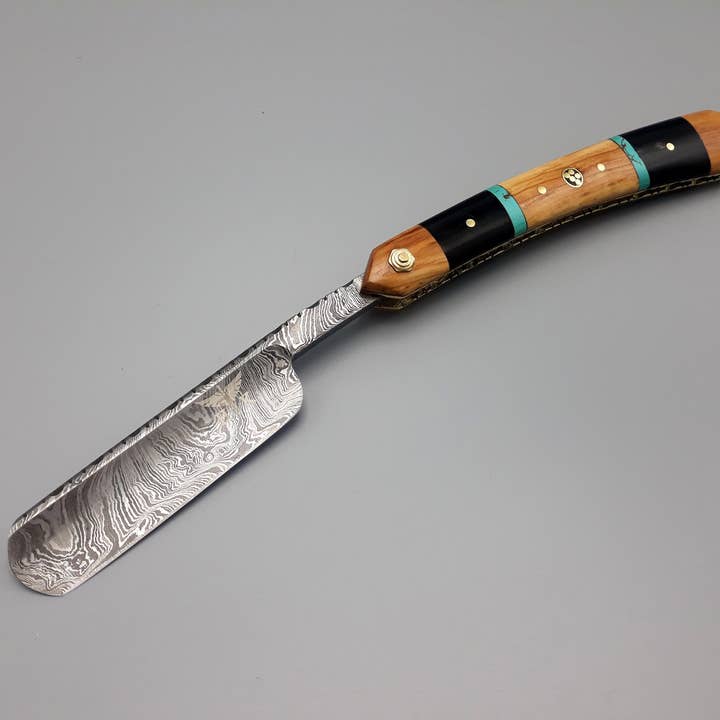 HomeTown Knives. - Wholesale Razor - HTK Damascus StraightRazor // Authentic Shave Experience